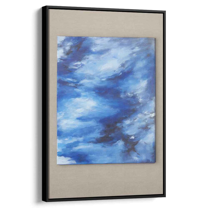 Abyssal Currents: Abstract Oceanic Blue Canvas Art Print