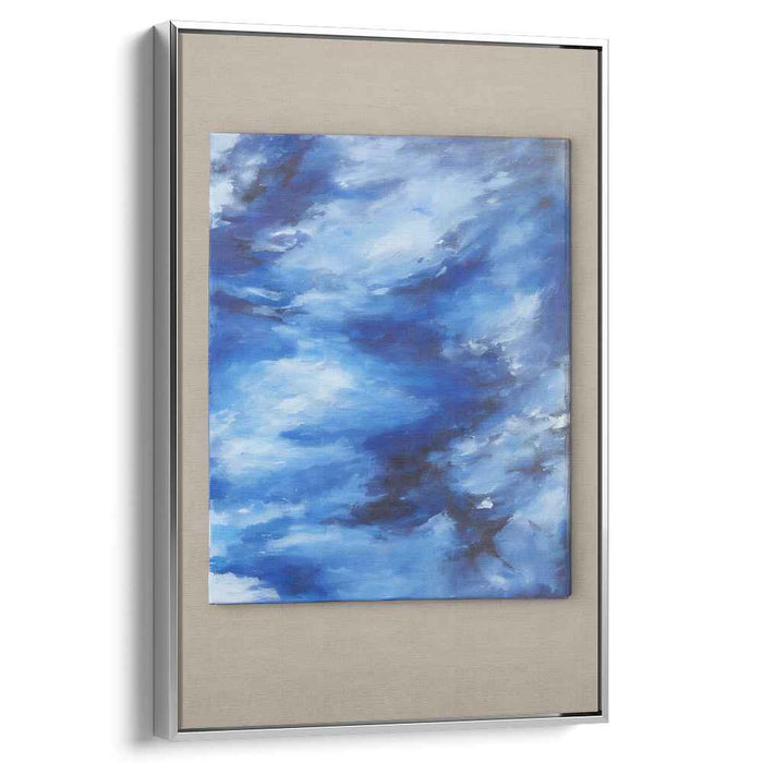 Abyssal Currents: Abstract Oceanic Blue Canvas Art Print