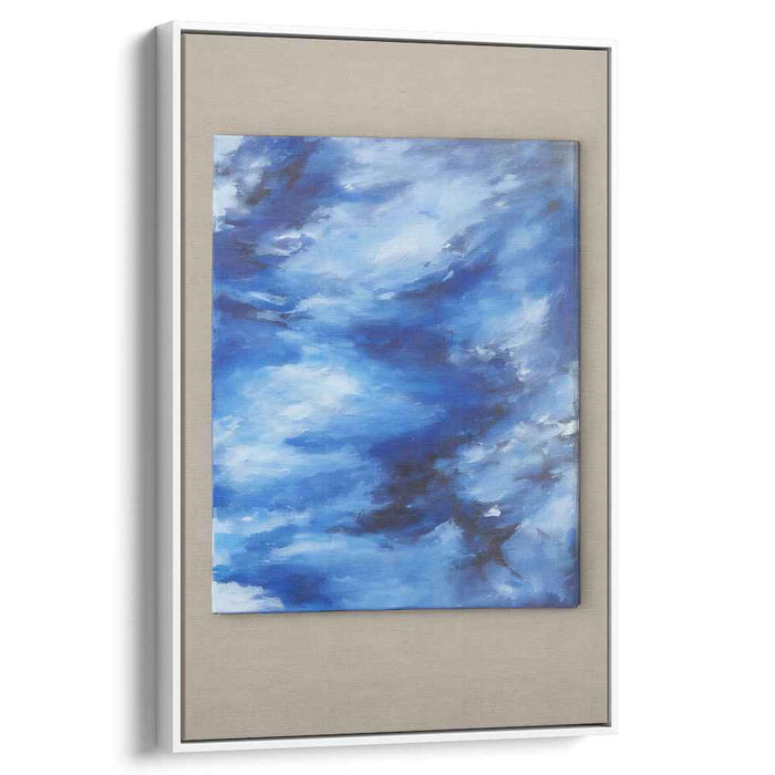 Abyssal Currents: Abstract Oceanic Blue Canvas Art Print