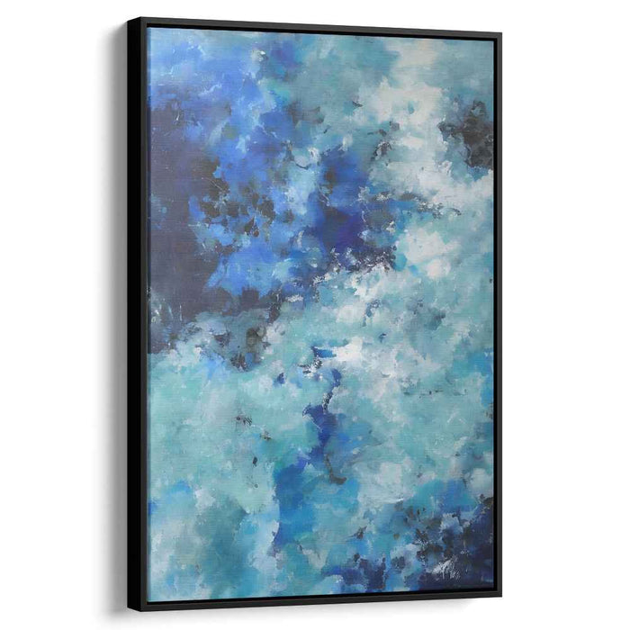 Midnight Mirrors: Abstract Expressionist Blue Canvas Art Print