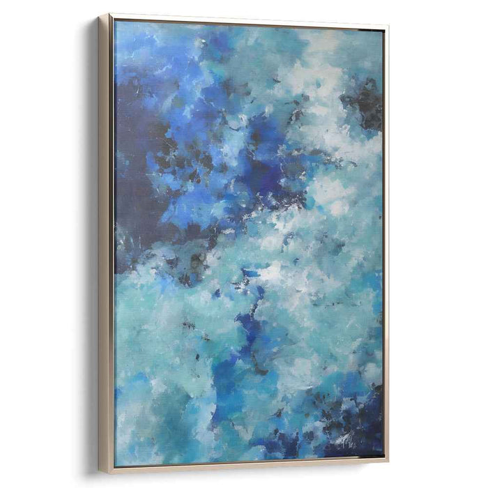 Midnight Mirrors: Abstract Expressionist Blue Canvas Art Print