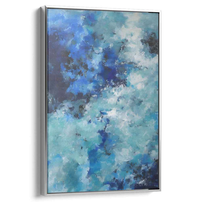 Midnight Mirrors: Abstract Expressionist Blue Canvas Art Print