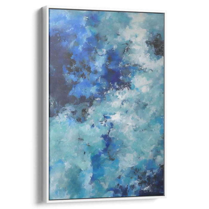 Midnight Mirrors: Abstract Expressionist Blue Canvas Art Print