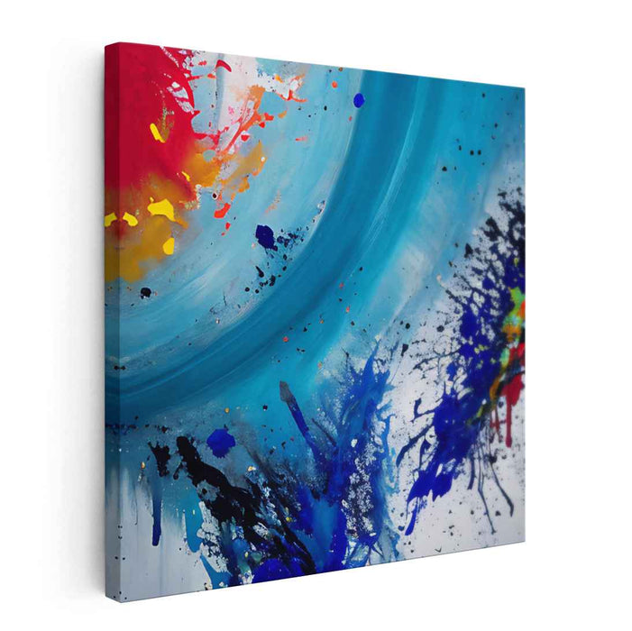 Azure Echoes Harmony Dance: Abstract Expressionist Symphony in Blue Canvas Art Print