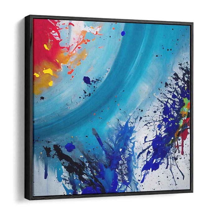 Azure Echoes Harmony Dance: Abstract Expressionist Symphony in Blue Canvas Art Print