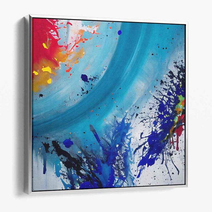 Azure Echoes Harmony Dance: Abstract Expressionist Symphony in Blue Canvas Art Print