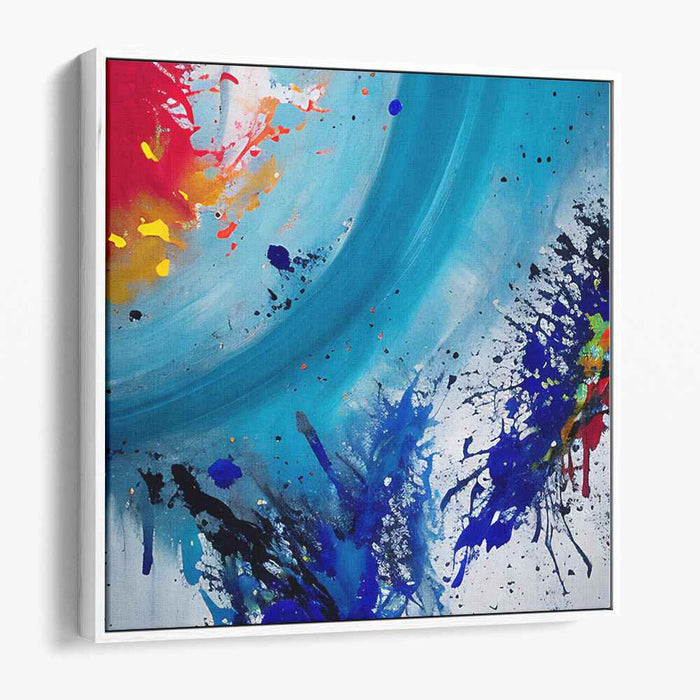 Azure Echoes Harmony Dance: Abstract Expressionist Symphony in Blue Canvas Art Print