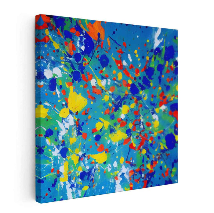 Vibrant Chaos Dance: Energetic Abstract Expressionist Canvas Art