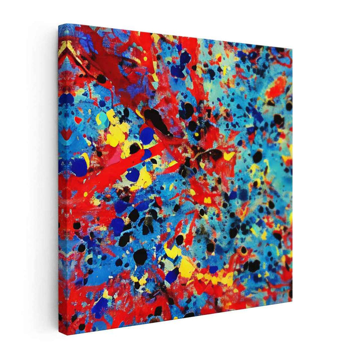 Chromatic Psychedelic Spectrum: Abstract Expressionist Color Burst Canvas Art Print