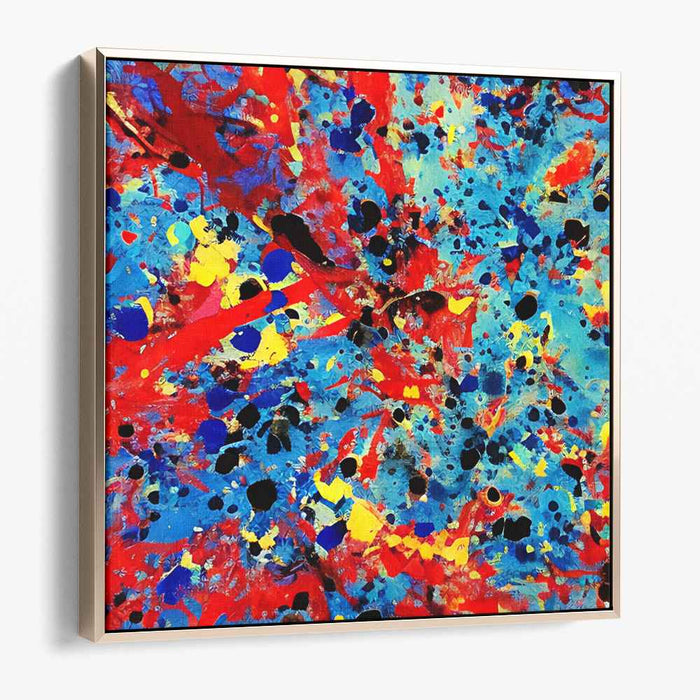 Chromatic Psychedelic Spectrum: Abstract Expressionist Color Burst Canvas Art Print