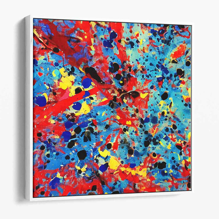 Chromatic Psychedelic Spectrum: Abstract Expressionist Color Burst Canvas Art Print