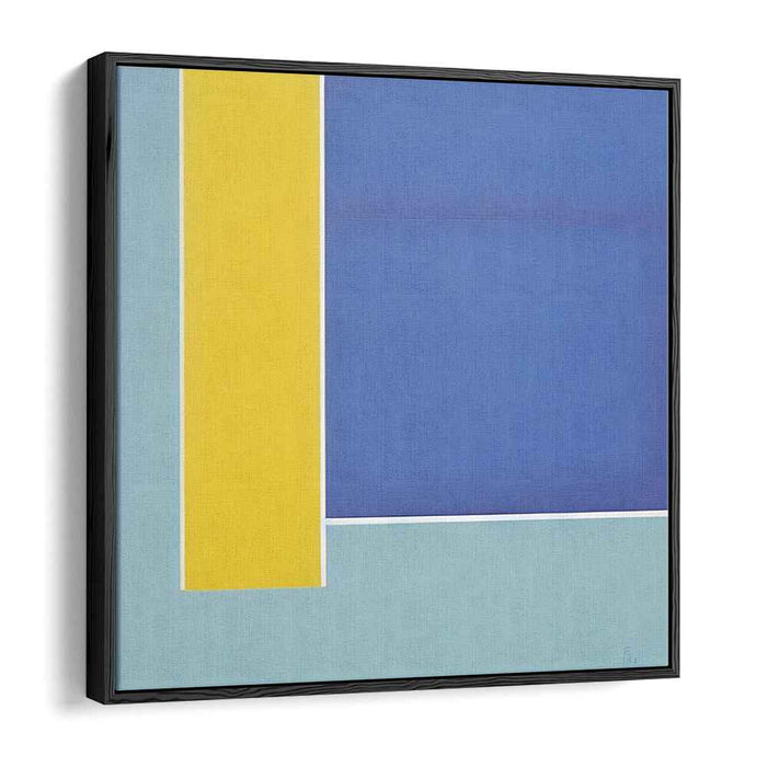 Whispers of Sunlit Waters: Abstract Blue and Yellow Canvas Art Print