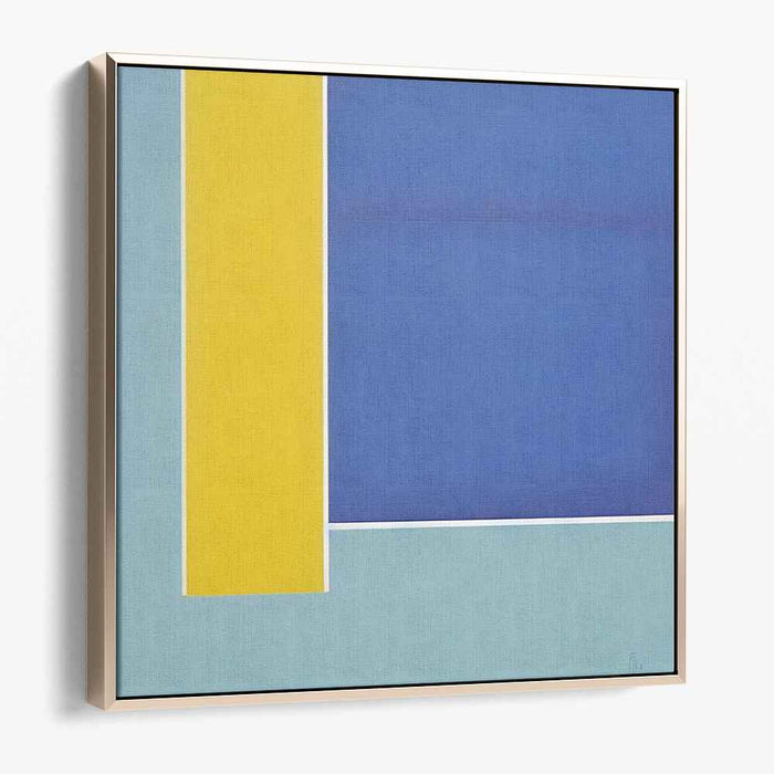 Whispers of Sunlit Waters: Abstract Blue and Yellow Canvas Art Print