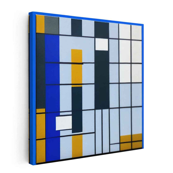 Mondrian's Vibrant Echoes: De Stijl Inspired Abstract Canvas Art Print