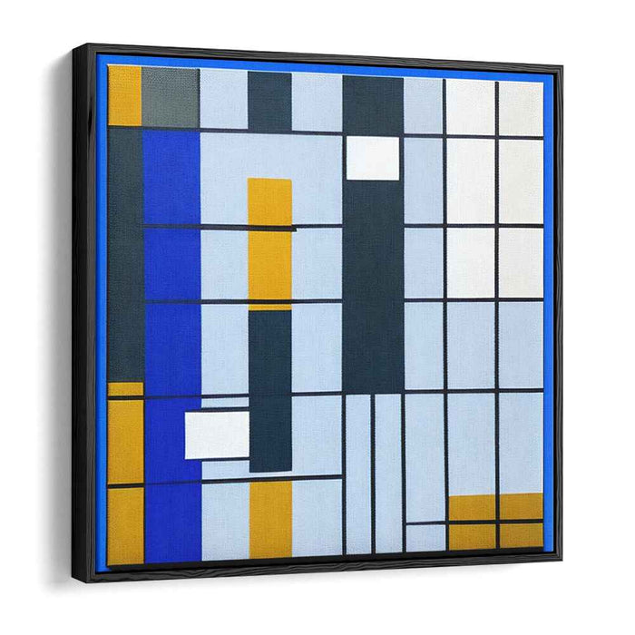 Mondrian's Vibrant Echoes: De Stijl Inspired Abstract Canvas Art Print