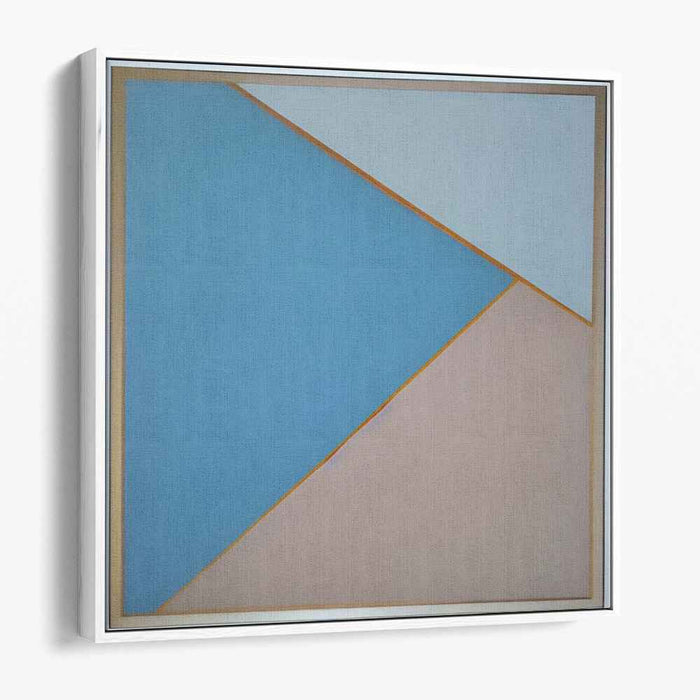 Pastel Sky Symphony: Sky Blue and Peach Abstract Canvas Art Print