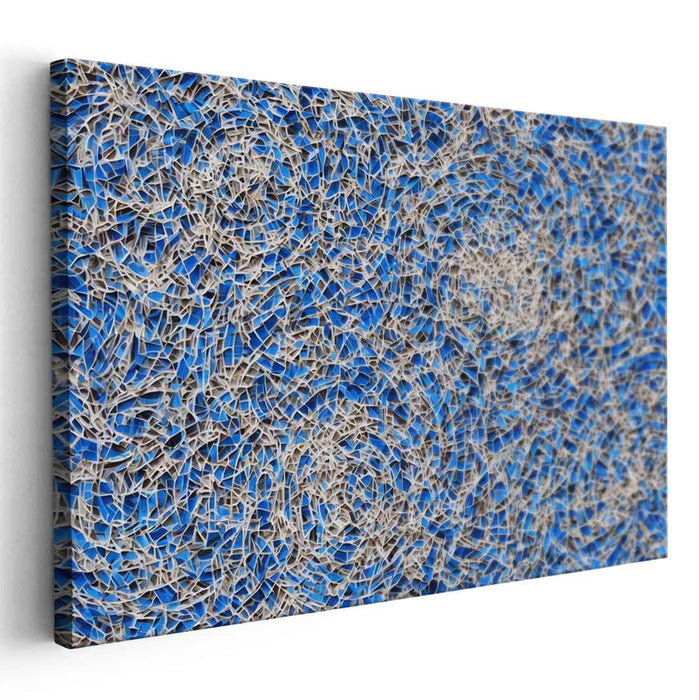 Mesmerizing Blue Swirls: Abstract Mosaic Canvas Art Print