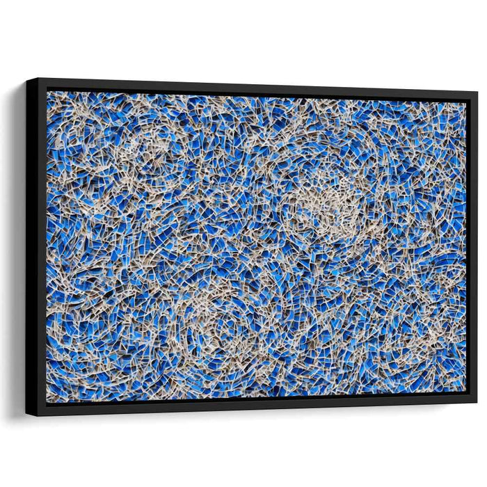 Mesmerizing Blue Swirls: Abstract Mosaic Canvas Art Print
