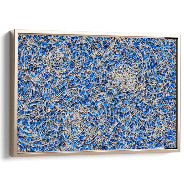 Mesmerizing Blue Swirls: Abstract Mosaic Canvas Art Print