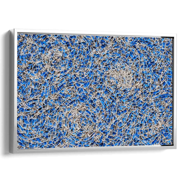 Mesmerizing Blue Swirls: Abstract Mosaic Canvas Art Print