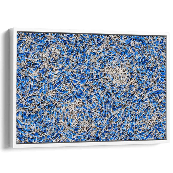 Mesmerizing Blue Swirls: Abstract Mosaic Canvas Art Print