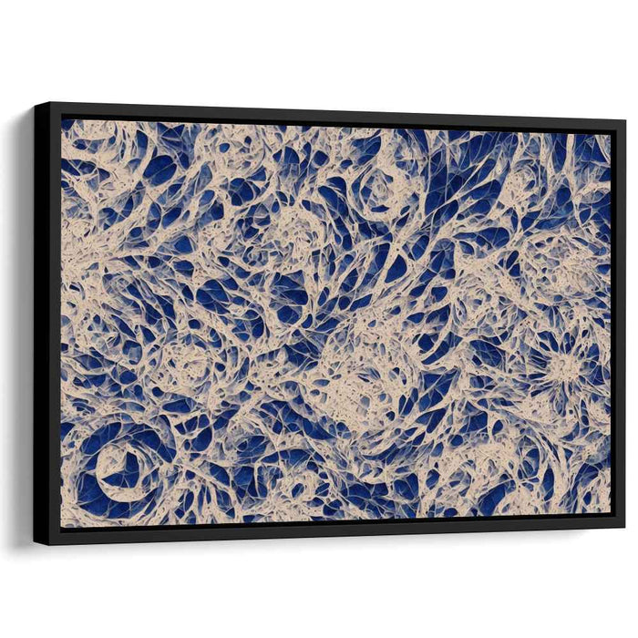 Ethereal Serenity in Motion: Abstract Expressionist Blue and Beige Canvas Art Print