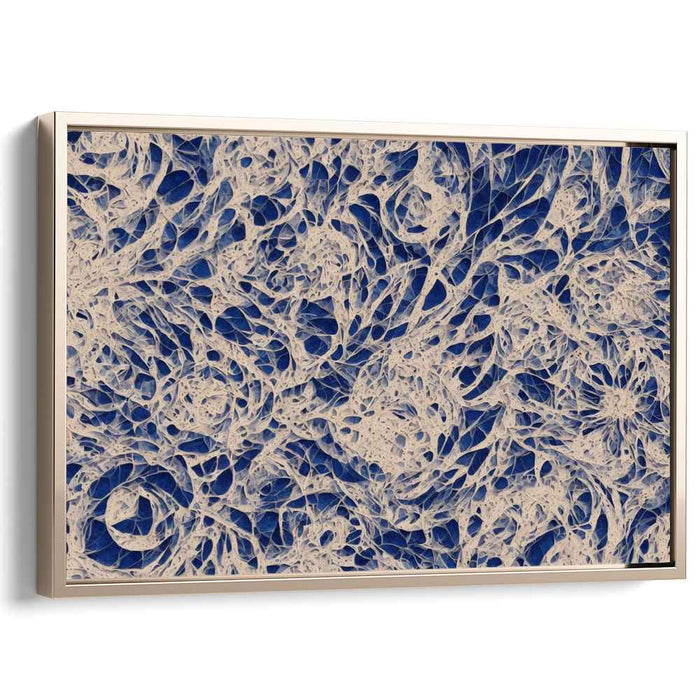 Ethereal Serenity in Motion: Abstract Expressionist Blue and Beige Canvas Art Print
