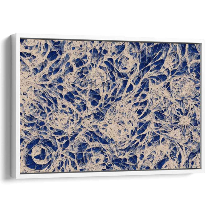 Ethereal Serenity in Motion: Abstract Expressionist Blue and Beige Canvas Art Print