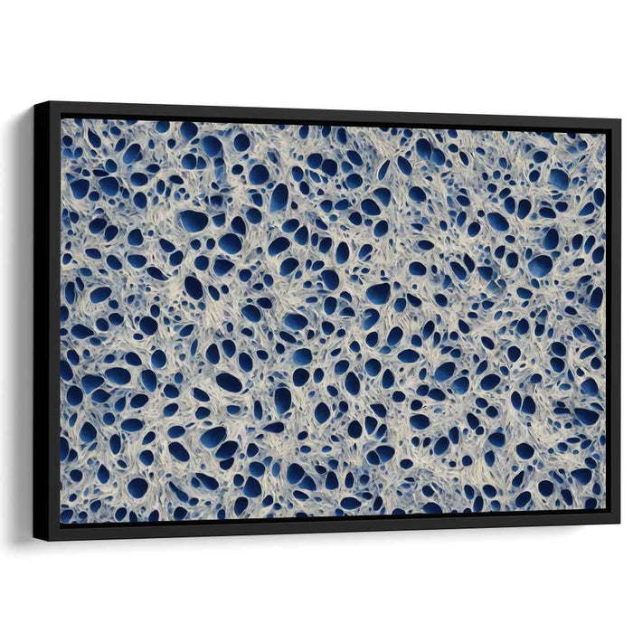 Microscopic Marvel: Abstract Cellular Blue Canvas Art Print