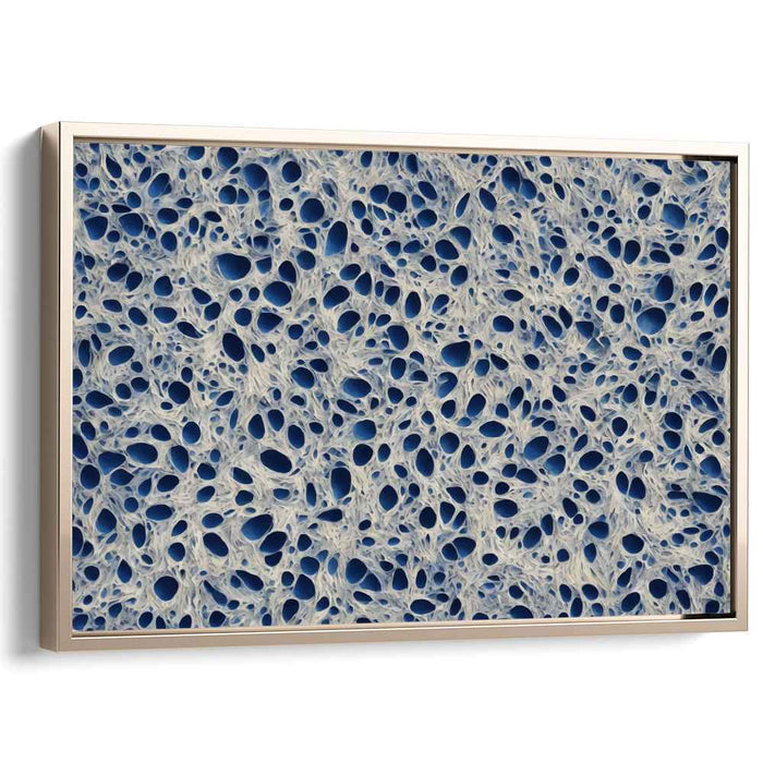 Microscopic Marvel: Abstract Cellular Blue Canvas Art Print