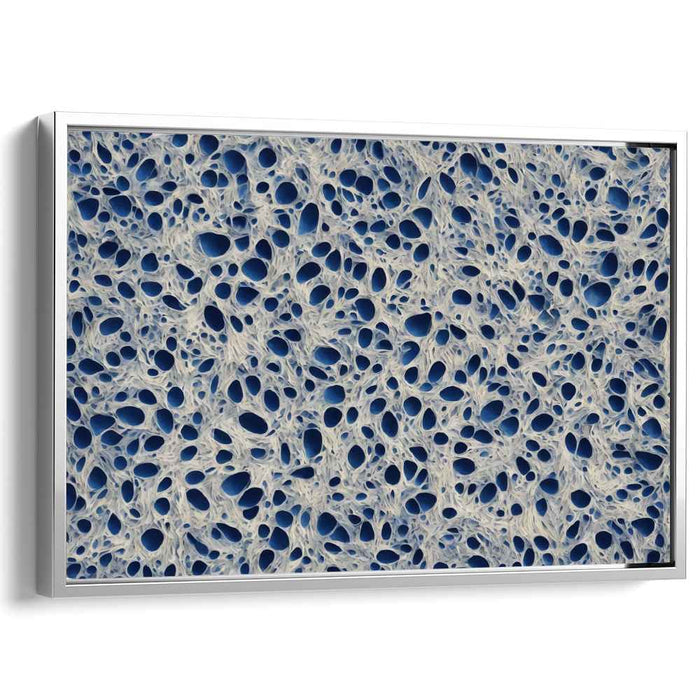 Microscopic Marvel: Abstract Cellular Blue Canvas Art Print