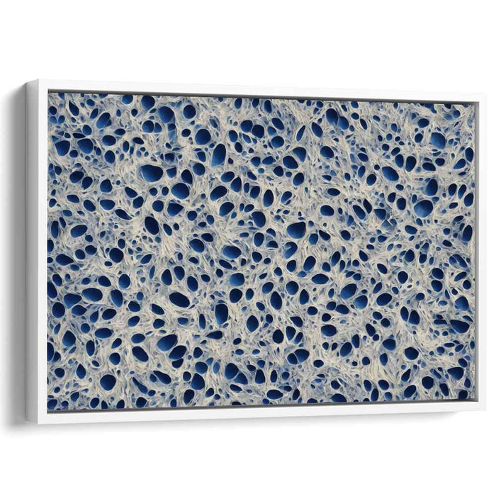 Microscopic Marvel: Abstract Cellular Blue Canvas Art Print