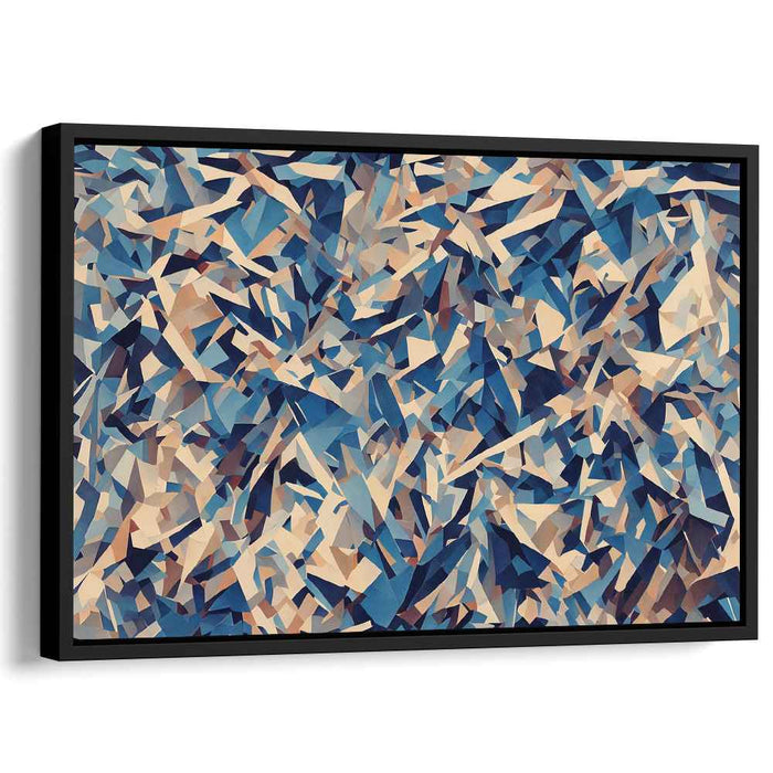 Whirls of Tranquility: Abstract Blue and Beige Canvas Art Print