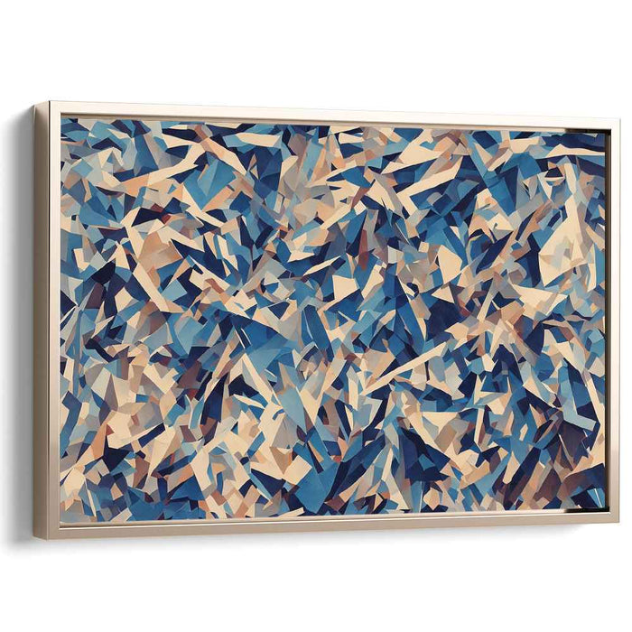Whirls of Tranquility: Abstract Blue and Beige Canvas Art Print