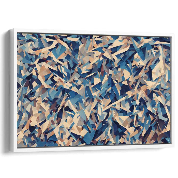 Whirls of Tranquility: Abstract Blue and Beige Canvas Art Print