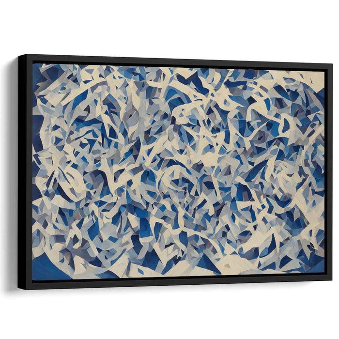 Intricate Blues: Abstract Geometric Flow Canvas Art Print