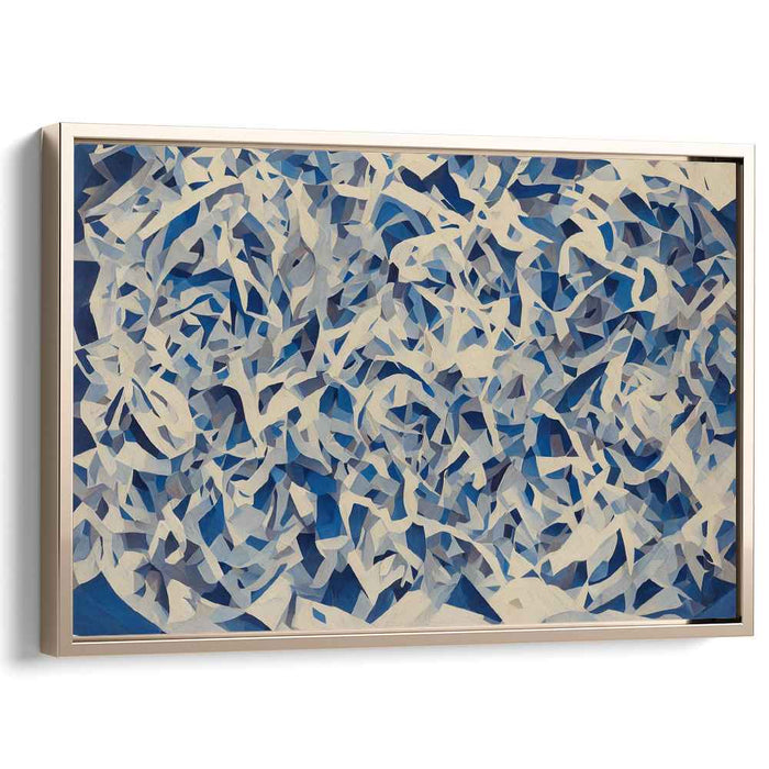 Intricate Blues: Abstract Geometric Flow Canvas Art Print
