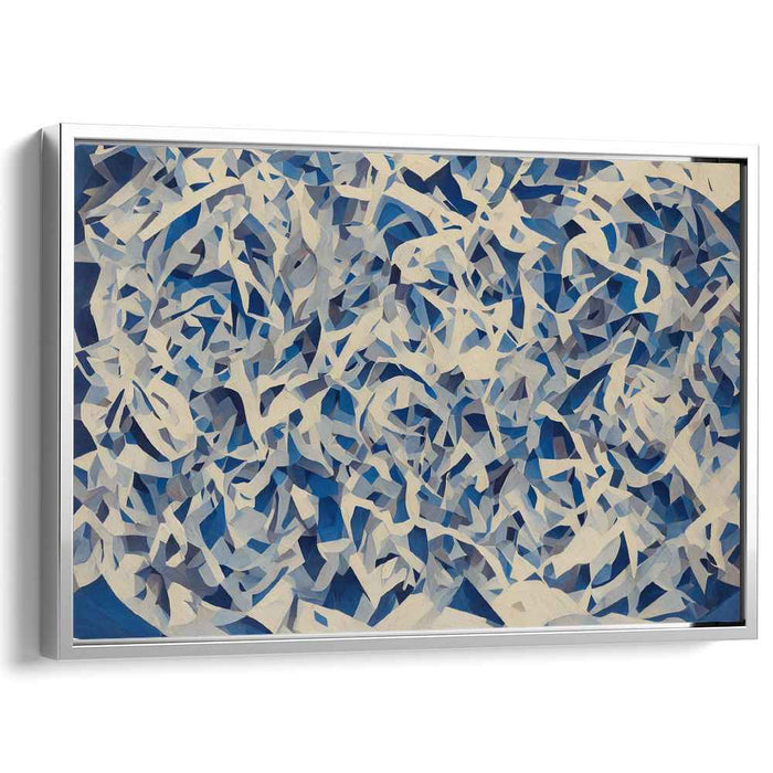 Intricate Blues: Abstract Geometric Flow Canvas Art Print