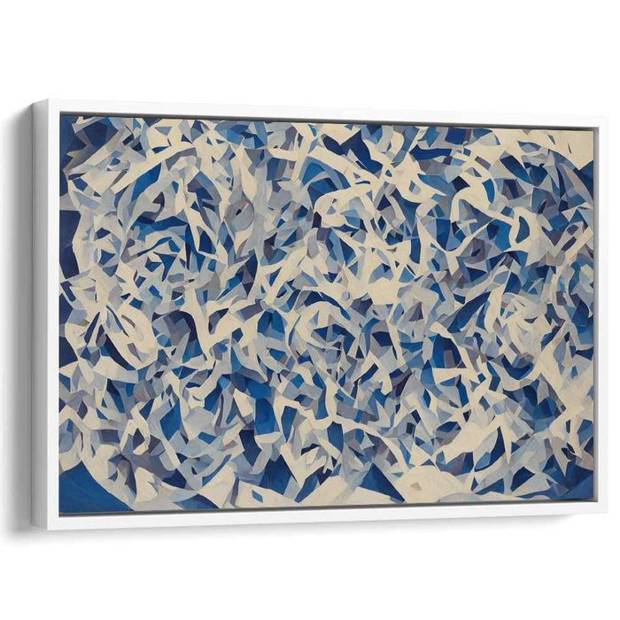 Intricate Blues: Abstract Geometric Flow Canvas Art Print