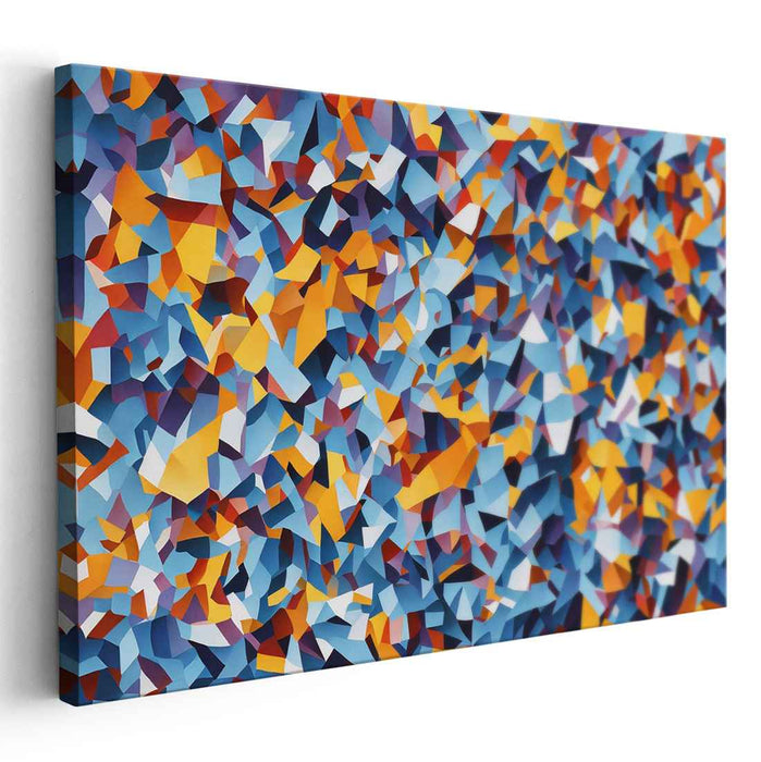 Blue Cubism Rectangles #116