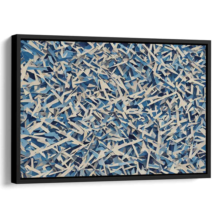 Blue Cubism Rectangles #131