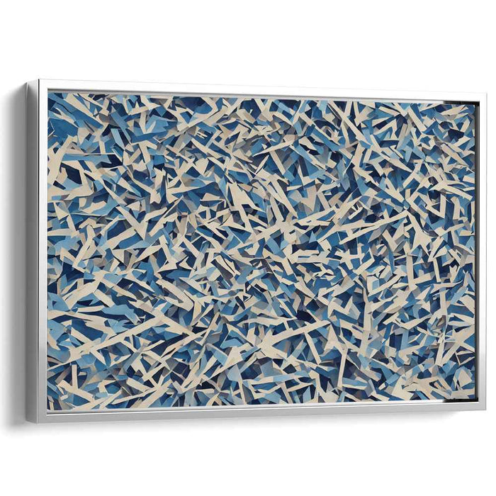 Blue Cubism Rectangles #131