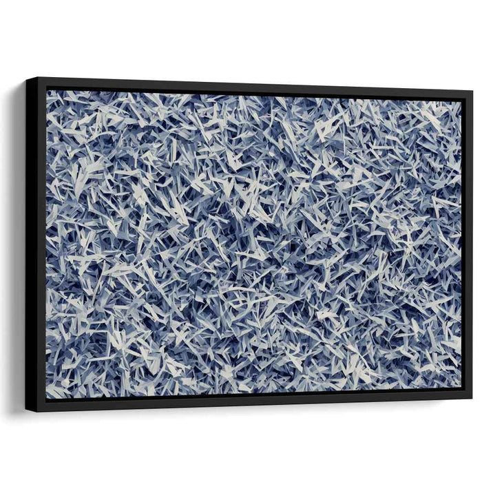 Eternal Frost: Serene Blue Abstract Canvas Art