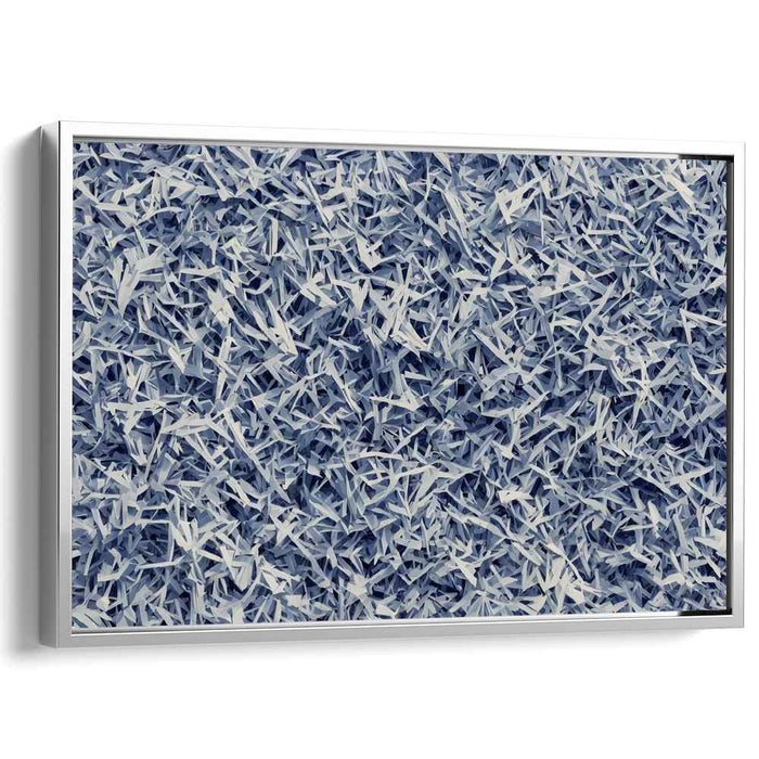 Eternal Frost: Serene Blue Abstract Canvas Art