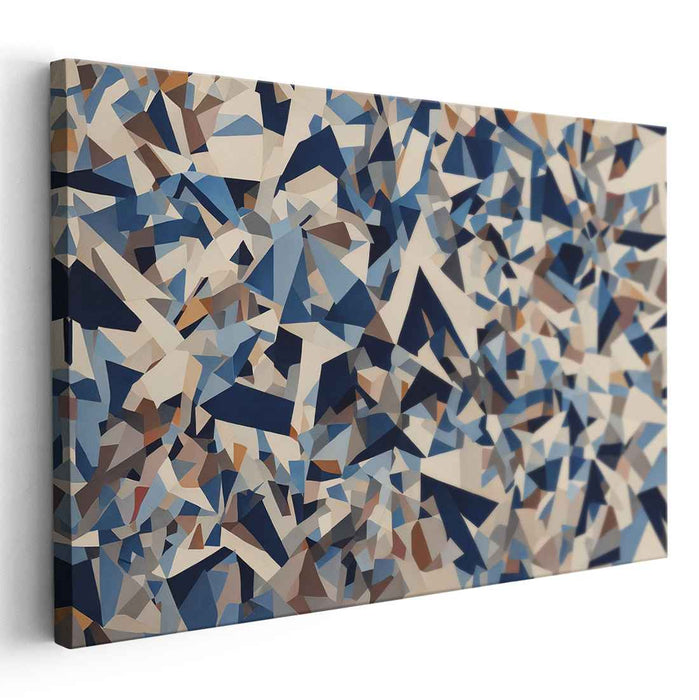 Cosmic Harmony Merge: Abstract Blue and Earth Tones Canvas Art Print