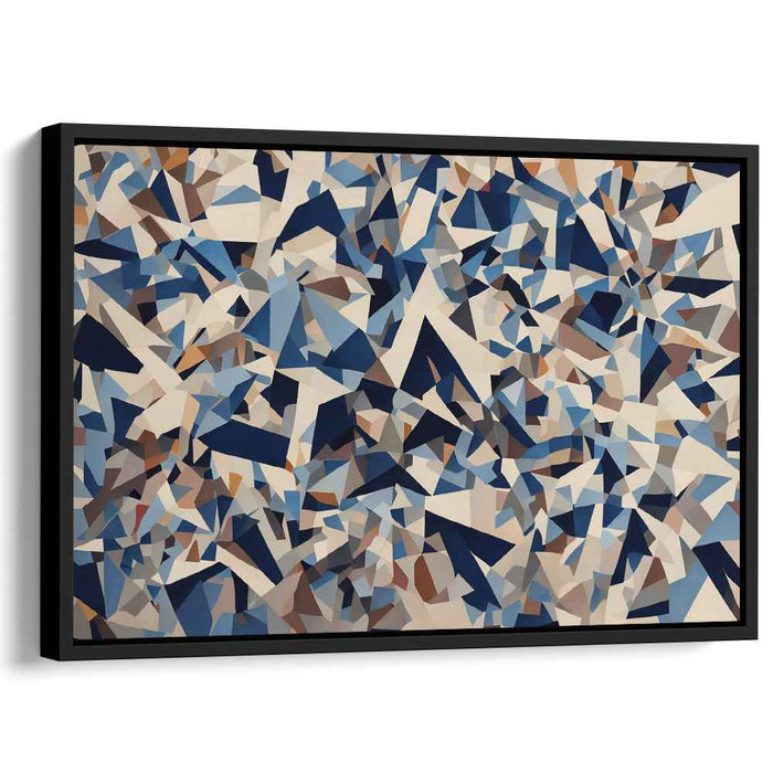 Cosmic Harmony Merge: Abstract Blue and Earth Tones Canvas Art Print