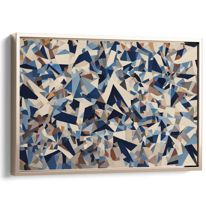 Cosmic Harmony Merge: Abstract Blue and Earth Tones Canvas Art Print