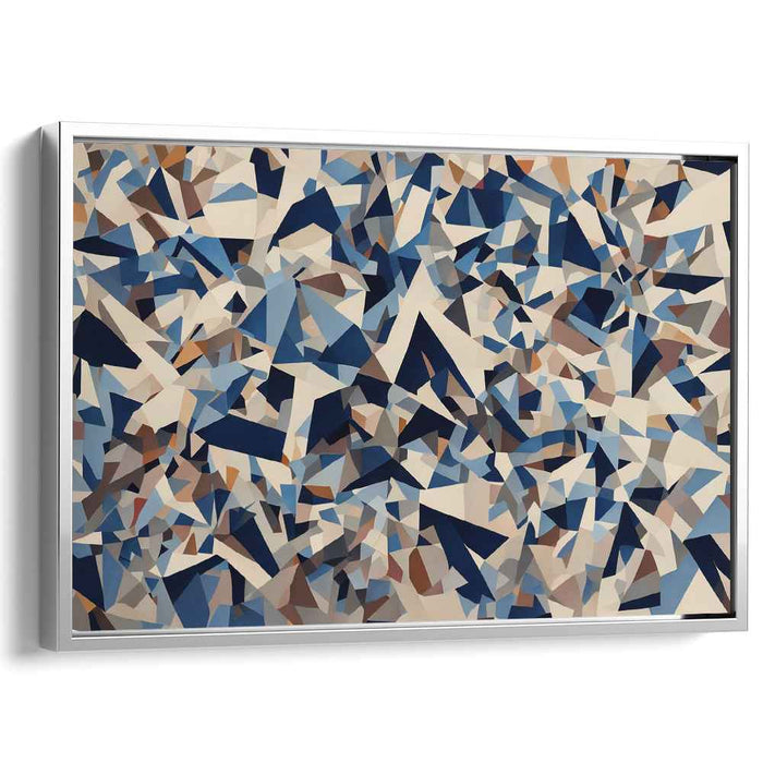 Cosmic Harmony Merge: Abstract Blue and Earth Tones Canvas Art Print