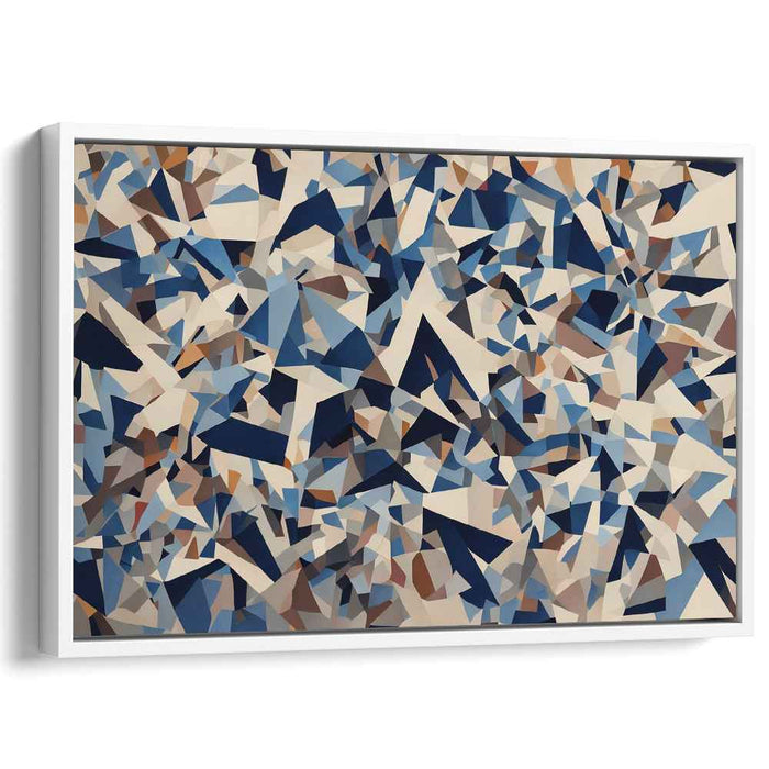 Cosmic Harmony Merge: Abstract Blue and Earth Tones Canvas Art Print