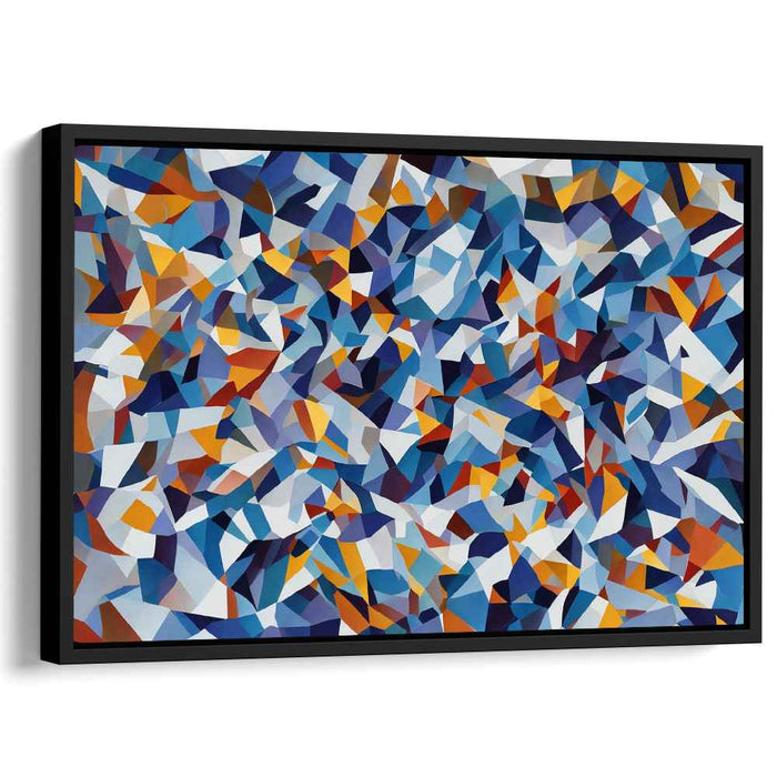 Tidepool Mirage: Abstract Blue and Orange Mosaic Canvas Art Print